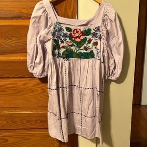 Urban outfitters lilac embroidered dress